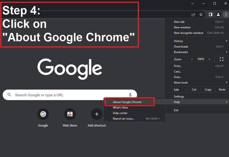 Updating Google Chrome Step 4