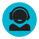 Icon of a person wearing a headset