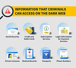 information that criminals can access on the dark web