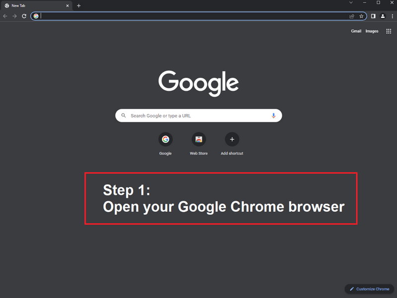 Updating Google Chrome Step 1