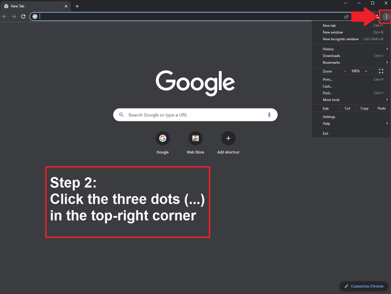 Updating Google Chrome Step 2