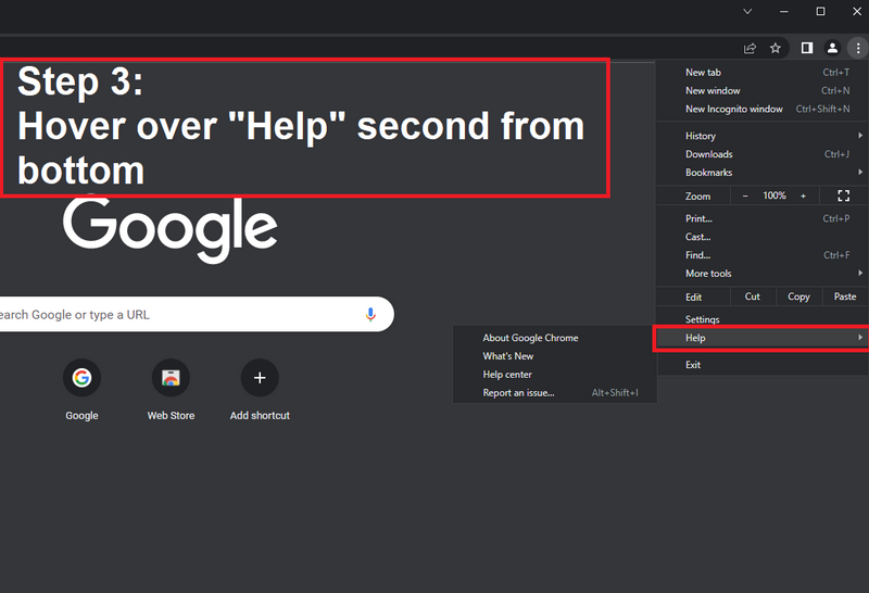 Updating Google Chrome Step 3