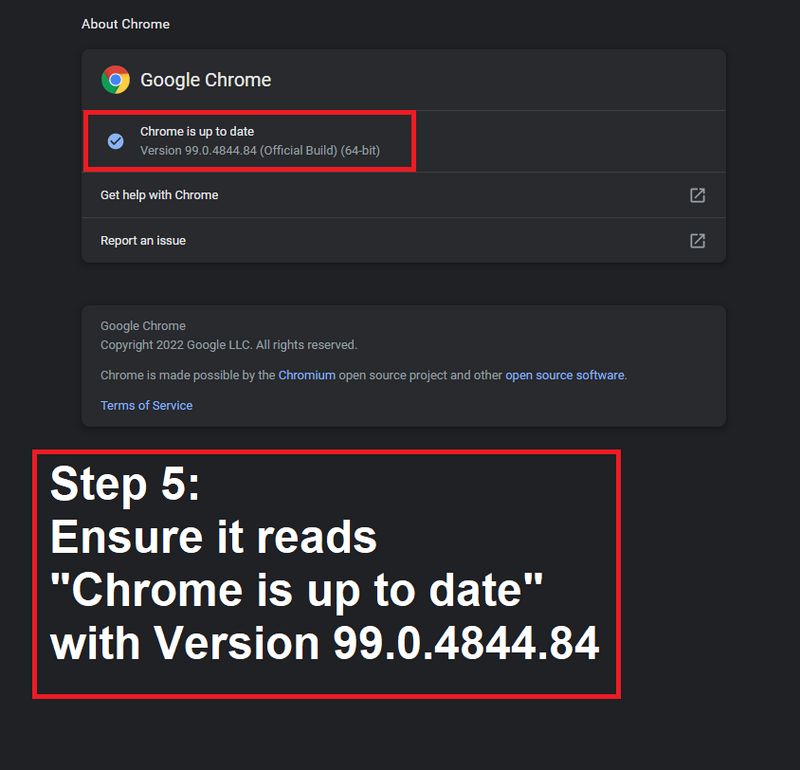 Updating Google Chrome Step 5