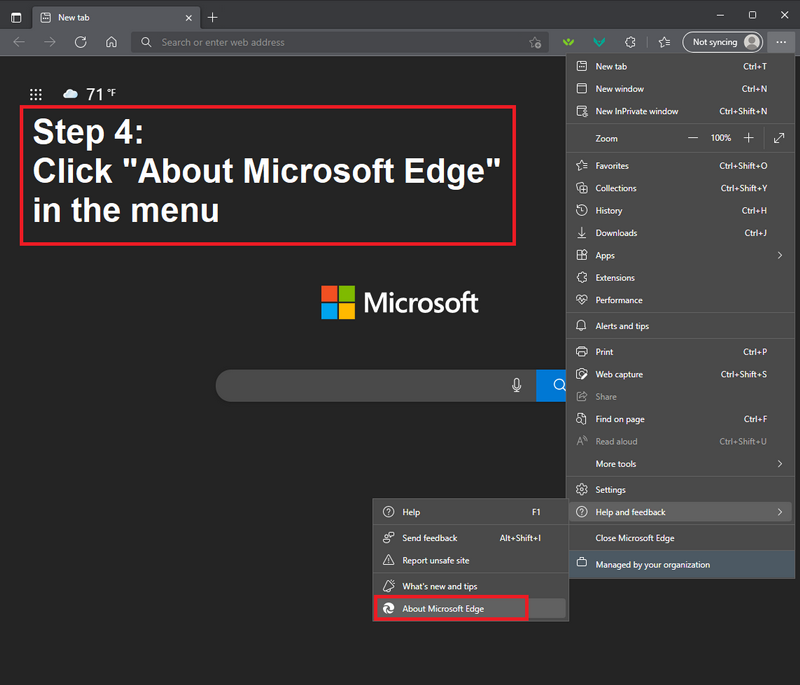 Updating Microsoft Edge Step 4