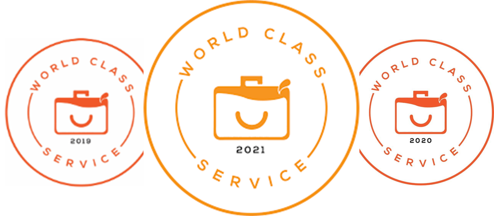 World Class Service Awards for 2019, 2020, 2021
