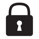 Icon of a lock in black
