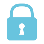 Icon of a lock in blue