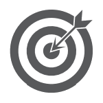 Icon of a bullseye in gray