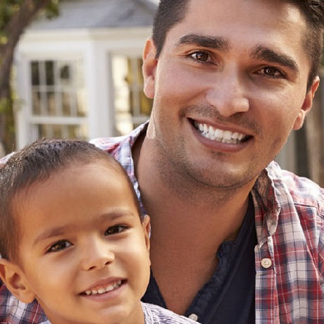 Smiling Man with Young Boy